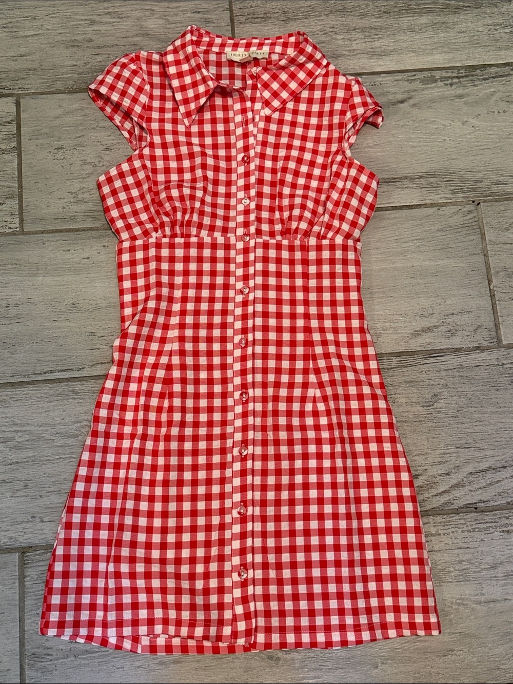 Thirty Thirty LA Red Gingham Button-Front Women’s Dress XS